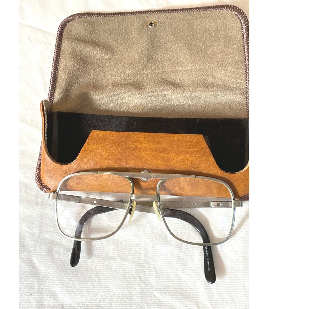 Vintage Titmus Mens Safety Glasses OS Aviator Silver Tone Z87 Industrial Retro